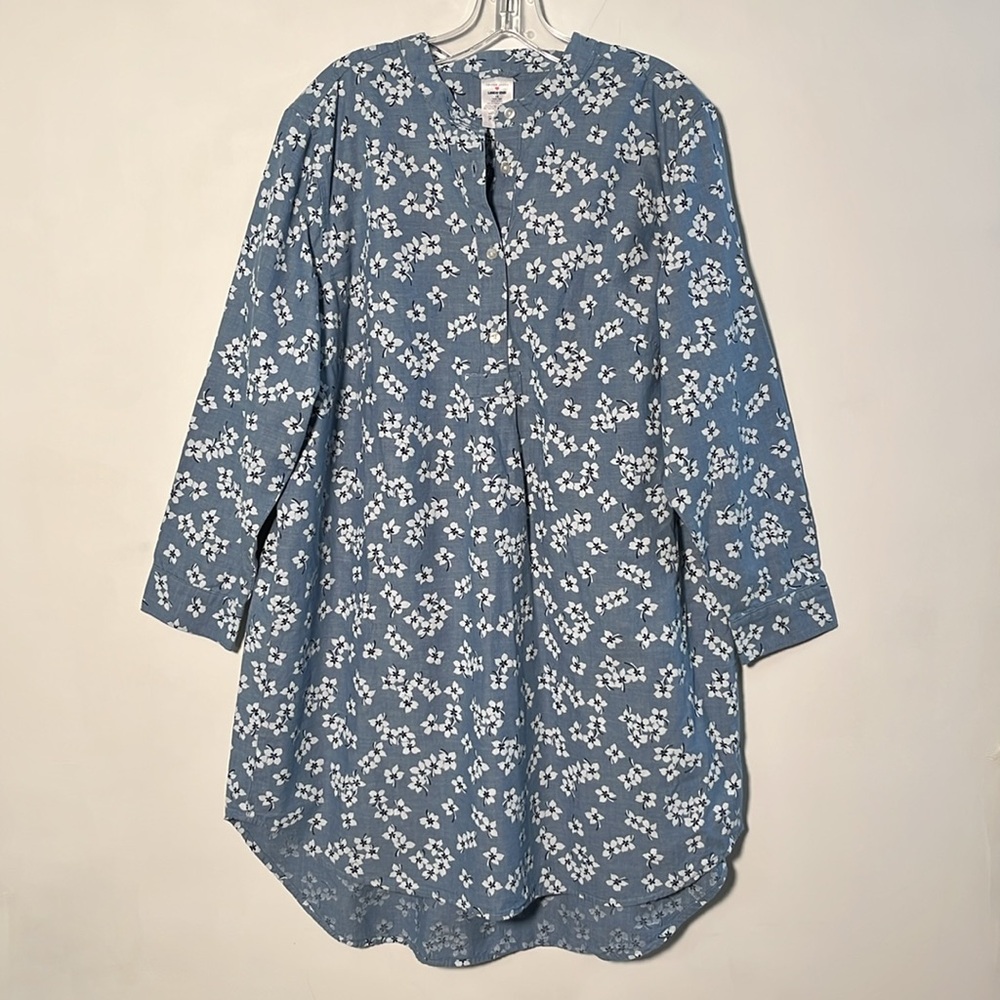 Draper James Blue Floral Long Sleeve Dress